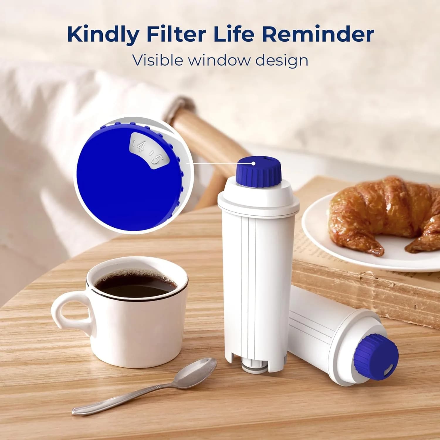 Waterdrop DLS C002 Filter Replacement for De'Longhi Coffee Machines 4 Pack | Reduces Chlorine & Impurities for Better Taste - view 5