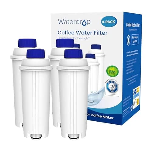 Waterdrop DLS C002 Filter Replacement for De'Longhi Coffee Machines 4 Pack | Reduces Chlorine & Impurities for Better Taste thumbnail 1