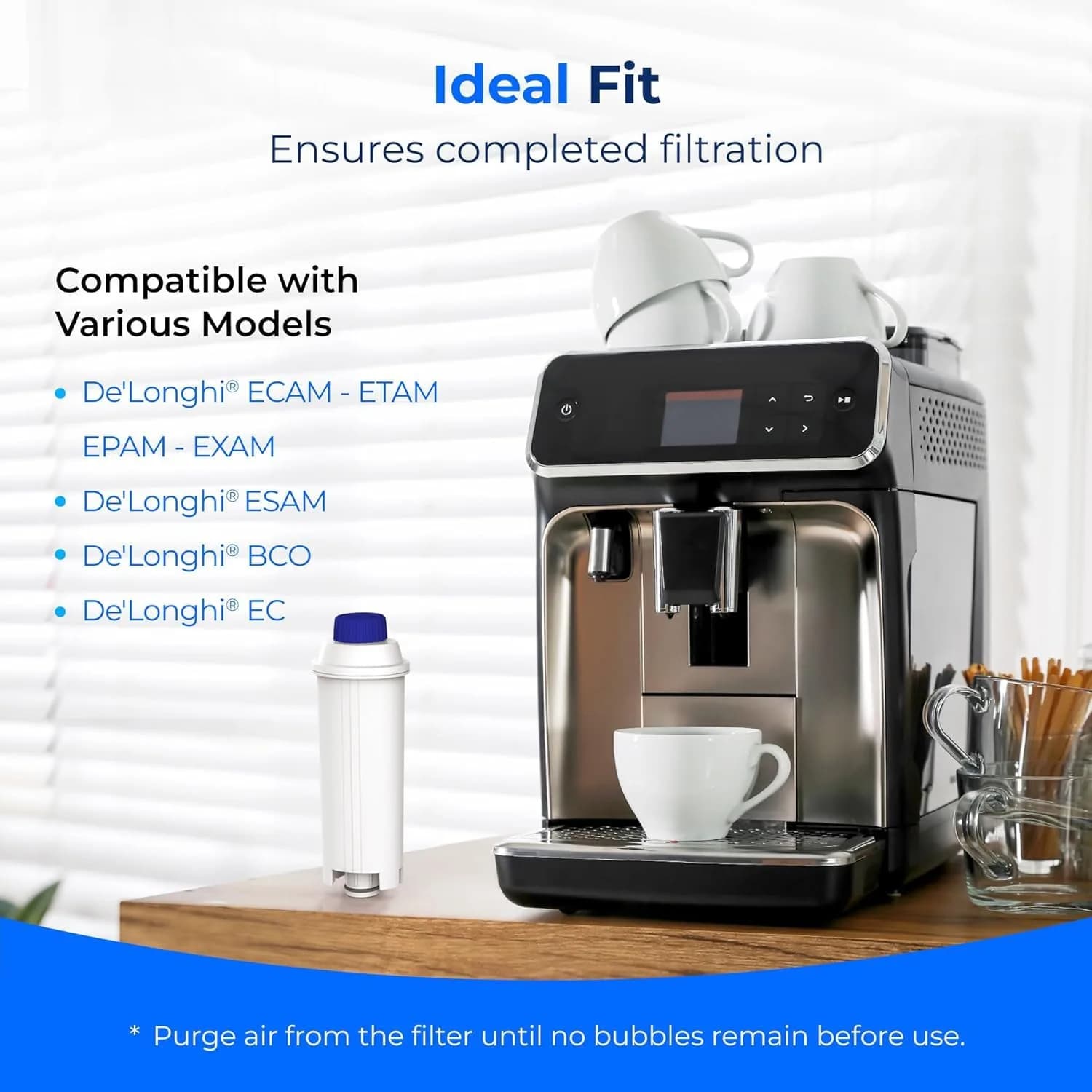 Waterdrop DLS C002 Filter Replacement for De'Longhi Coffee Machines 4 Pack | Reduces Chlorine & Impurities for Better Taste - view 4