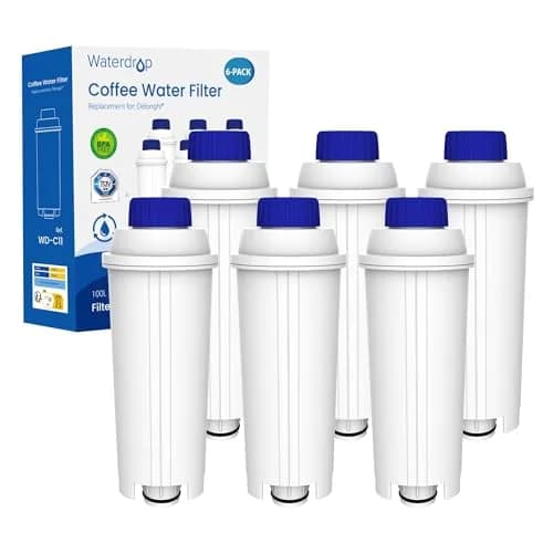 Waterdrop DLS C002 Filter Replacement for De'Longhi Coffee Machines 6 Pack | Reduces Chlorine & Impurities for Fresher Water thumbnail 1