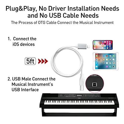 MeloAudio Lightning to MIDI Cable 1.5m (5ft) | Connect iOS to Musical Instruments thumbnail 5
