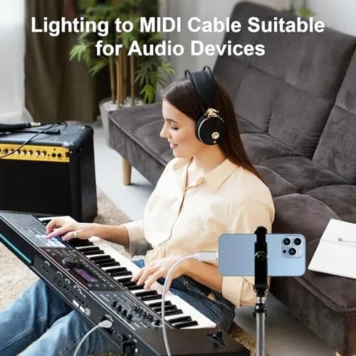 MeloAudio Lightning to MIDI Cable 1.5m (5ft) | Connect iOS to Musical Instruments thumbnail 2
