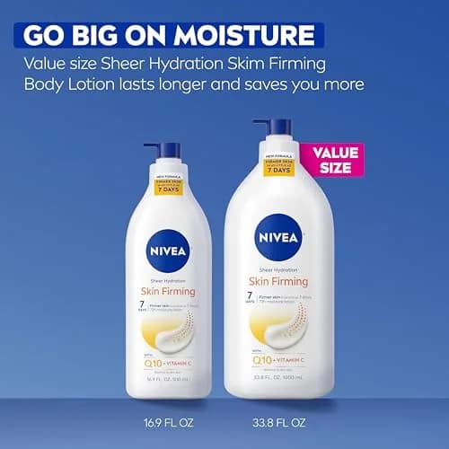 NIVEA Sheer Hydration Skin Firming Body Lotion with Q10 & Vitamin C, 1000ml (33.8 Fl Oz) | Firms Skin in 7 Days thumbnail 7