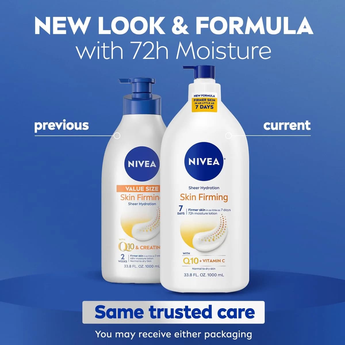 NIVEA Sheer Hydration Skin Firming Body Lotion with Q10 & Vitamin C, 1000ml (33.8 Fl Oz) | Firms Skin in 7 Days - view 2