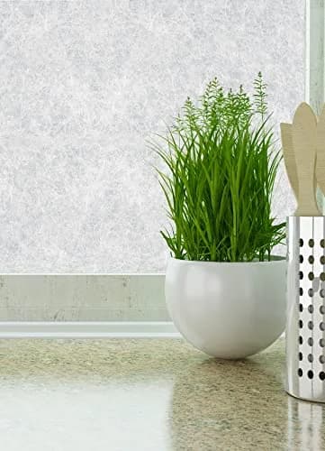 Fablon Rice Paper Window Film, White & Off-White | Organic Rice Paper Look, Self Stick, 9.68 Sq Ft thumbnail 2