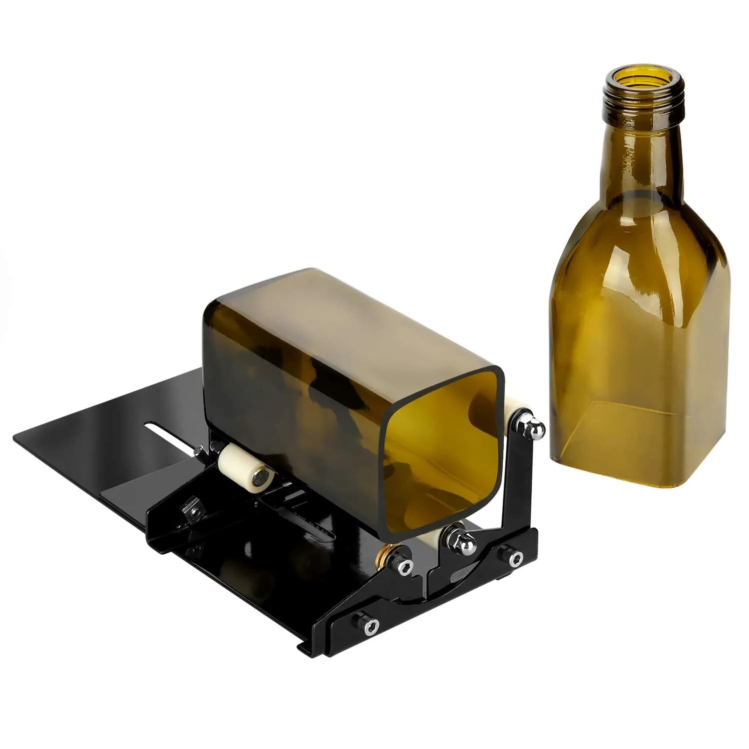 Fixm Glass Bottle Cutter for Square & Round Bottles | DIY Craft Tool (70-120 chars) — Black