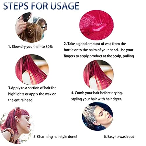 SWAKER Pink Red Hair Color Wax 120g (4.23 oz) | Temporary Styling Cream for Parties & Events thumbnail 3