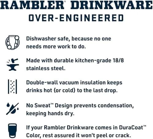 YETI Rambler 30 oz Stainless Steel Vacuum Insulated Tumbler with MagSlider Lid, Navy | Keeps Drinks Hot or Cold for Hours thumbnail 6
