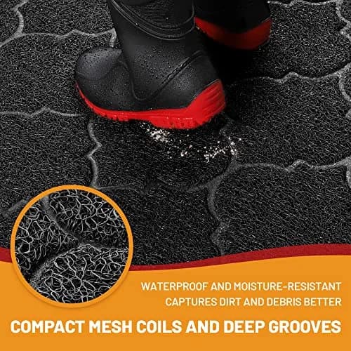 Cosyearn Door Mat, 46x35, Black | Waterproof, Non-Slip Indoor Outdoor Entryway Doormat thumbnail 4