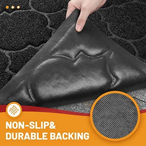 Cosyearn Door Mat, 46x35, Black | Waterproof, Non-Slip Indoor Outdoor Entryway Doormat thumbnail 5