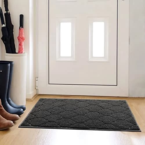 Cosyearn Door Mat, 46x35, Black | Waterproof, Non-Slip Indoor Outdoor Entryway Doormat thumbnail 2