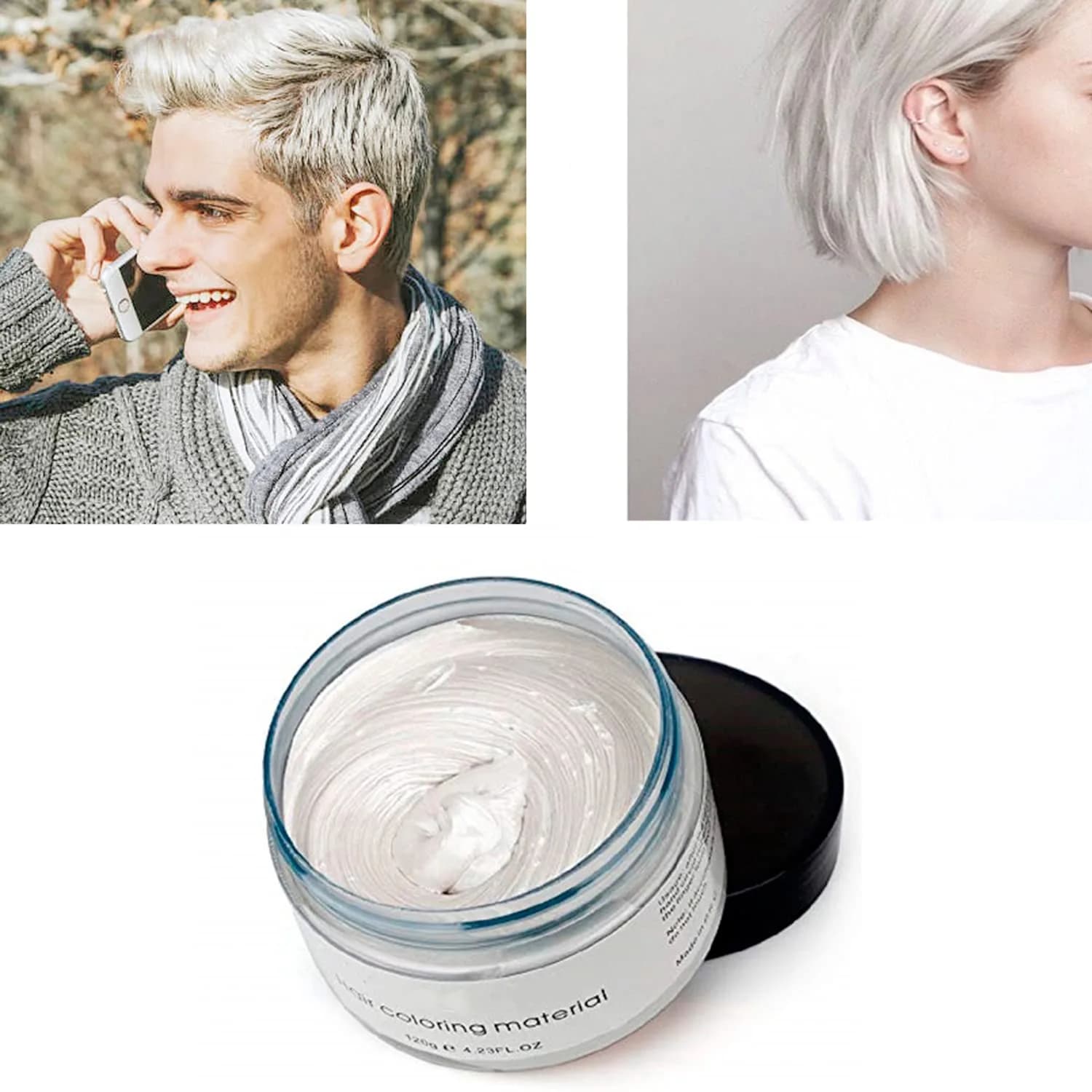SWAKER White Hair Color Wax 120g (4.23 oz) | Temporary Styling Cream for Parties & Cosplay - view 3