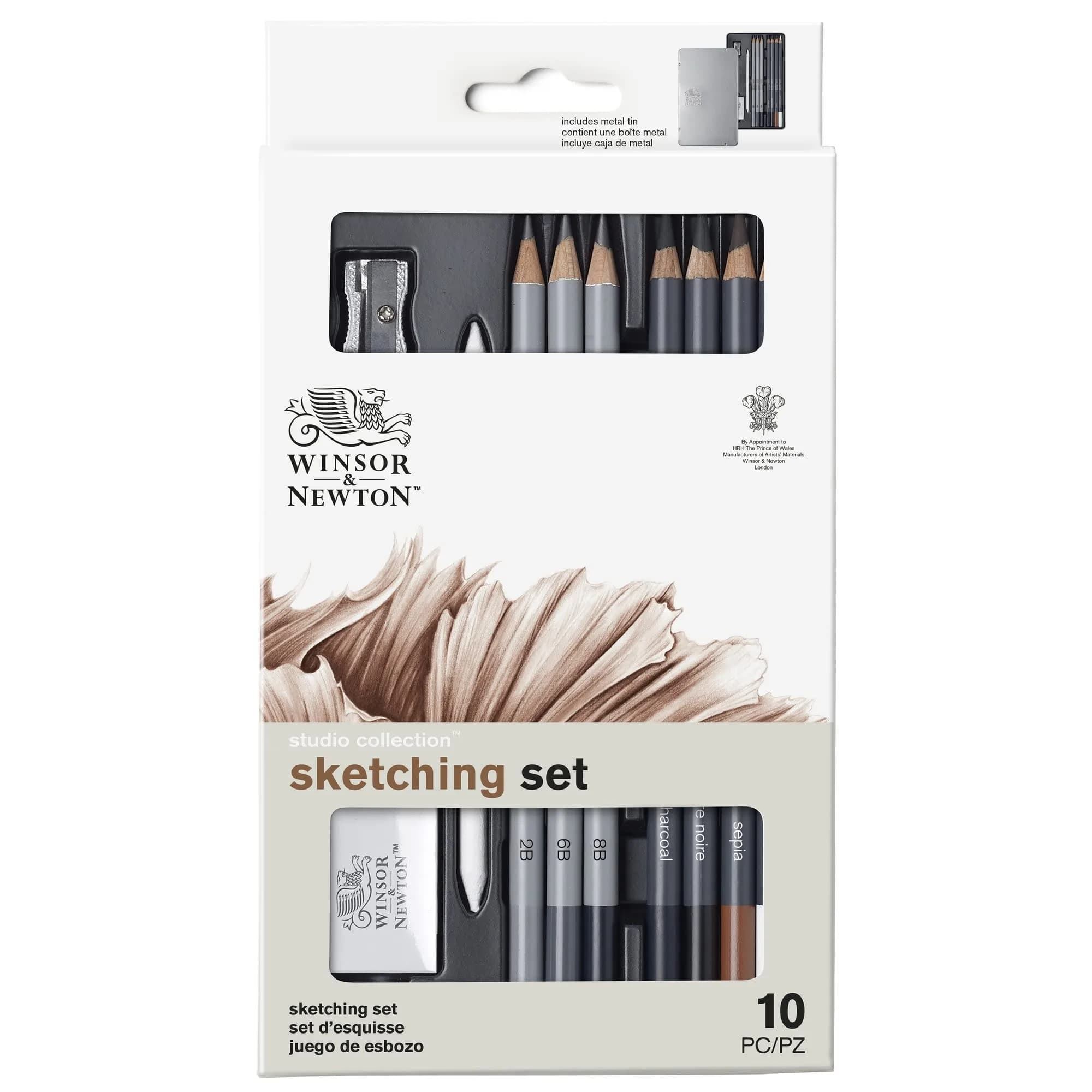 Winsor & Newton Sketching Pencils Set of 10 | Versatile Art & Drawing Tools for Artists