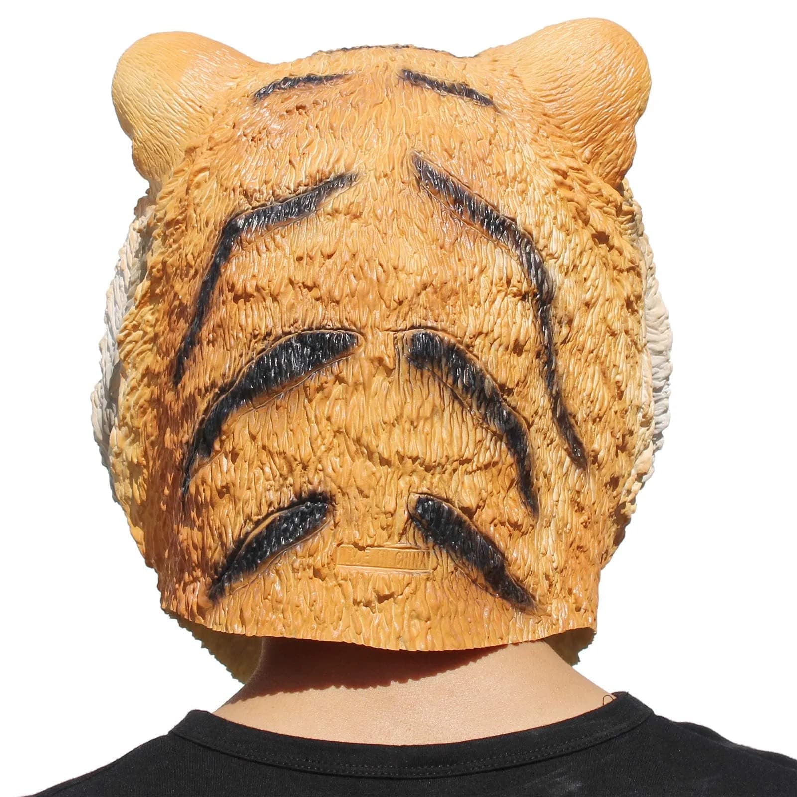 CreepyParty Tiger Mask for Adults, Natural Latex Full Head Mask | Halloween Cosplay Wildlife - view 3