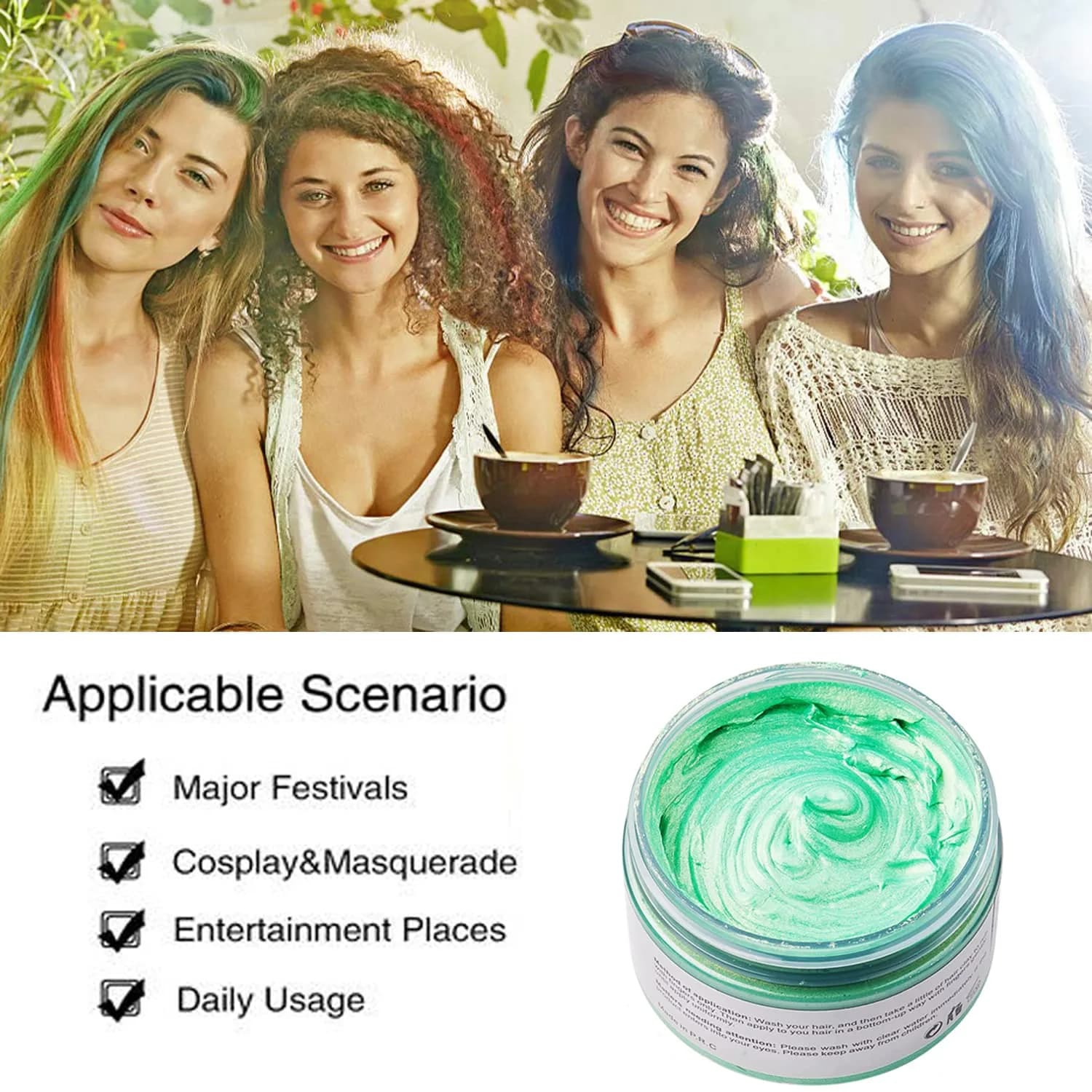 SWAKER Green Hair Color Wax 130ml - Temporary Styling Cream for Vibrant, Bold Green Hair - view 3