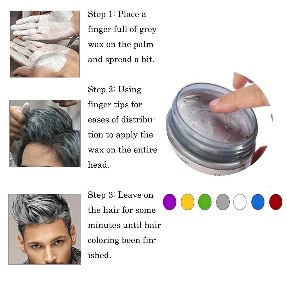 SWAKER Silver Gray Temporary Hair Color Wax 130ml - Vibrant Styling Cream - view 4