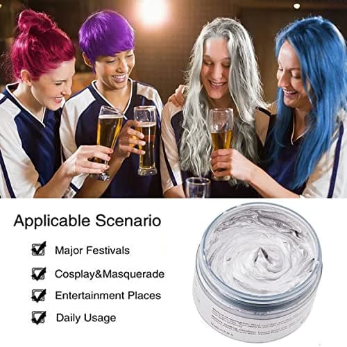 SWAKER Silver Gray Hair Color Wax, 4.23 oz | Temporary Hair Styling & Coloring thumbnail 4