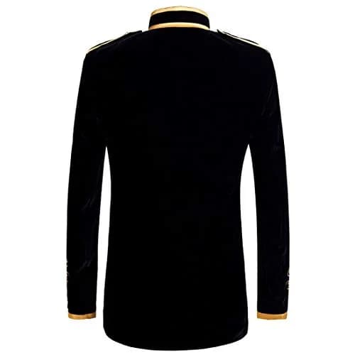PYJTRL Mens Stylish Blazer Suit Jacket 38 | Velvet Gold Embroidery Slim Fit thumbnail 2