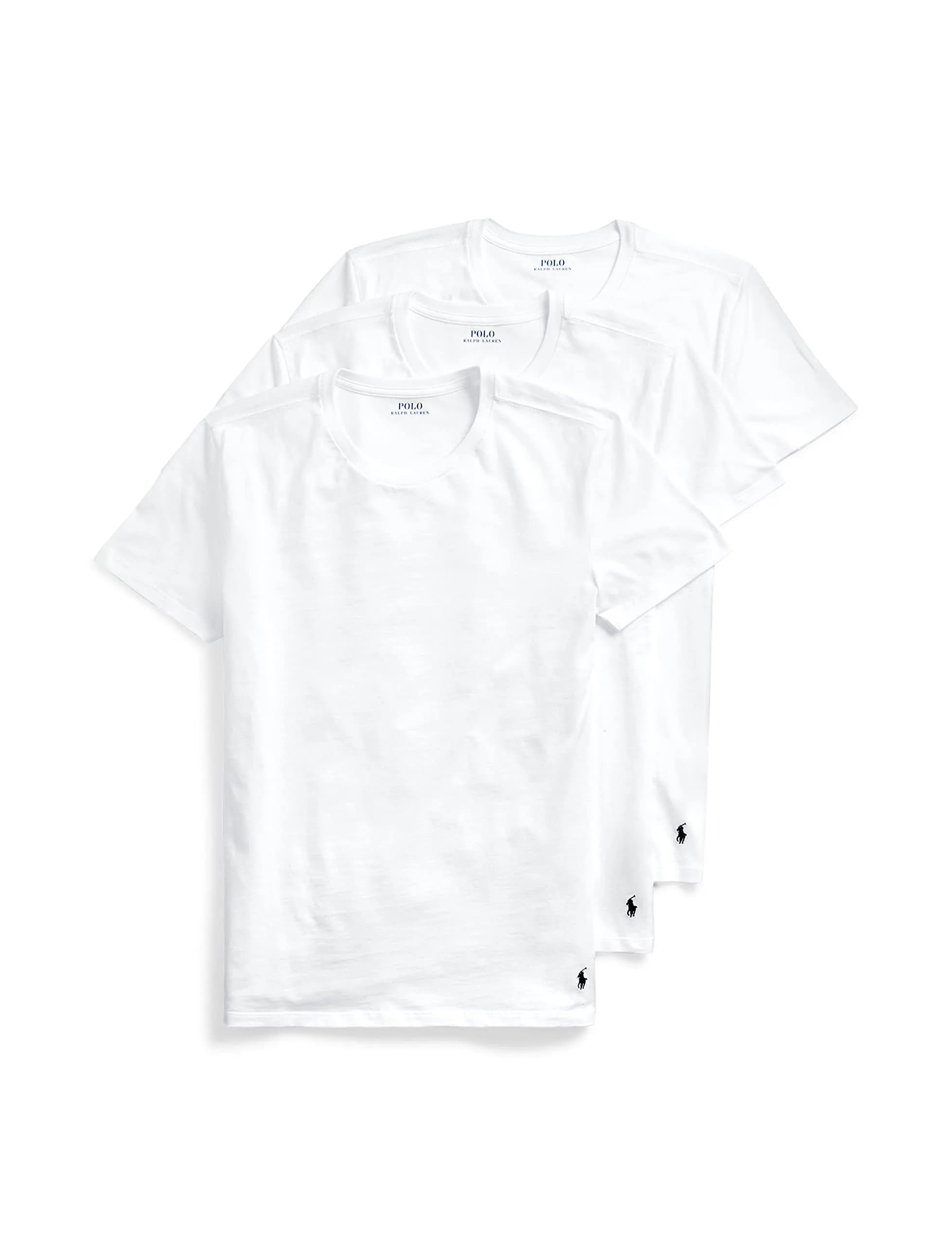 POLO RALPH LAUREN Classic Fit Cotton Crew Tee 3 Pack | Soft, Moisture-Wicking, XL