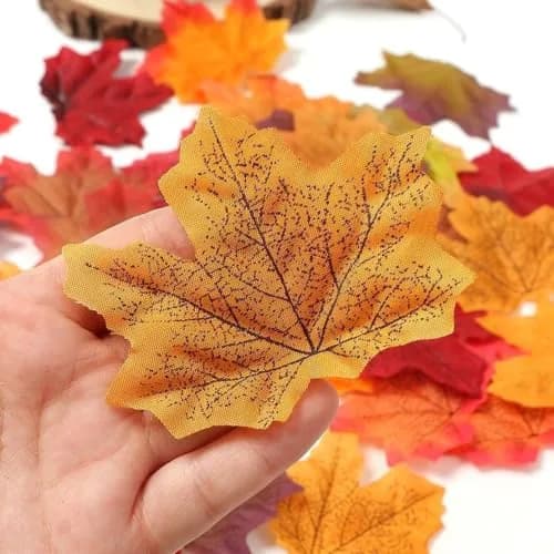 EchoDone Artificial Maple Leaves Decorations 600 pcs | Autumn Fall Leaves for Wedding & Thanksgiving thumbnail 4