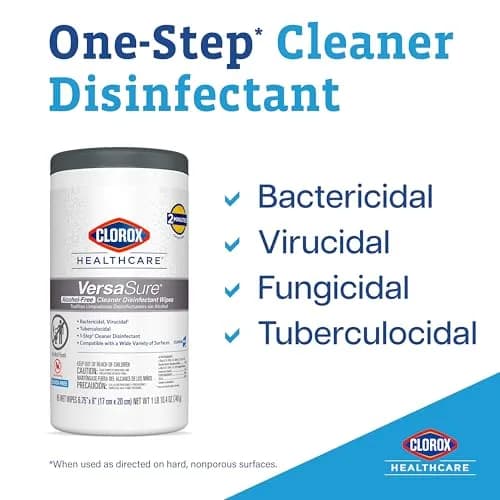 Clorox Healthcare VersaSure Disinfectant Wipes 12" x 12" 110 Count | Broad-Spectrum, Alcohol-Free, Hospital-Grade (70-120 chars) thumbnail 3