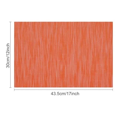 Myir JUN Orange Placemats Set of 6 | Washable PVC Table Mats for Indoor Use thumbnail 7
