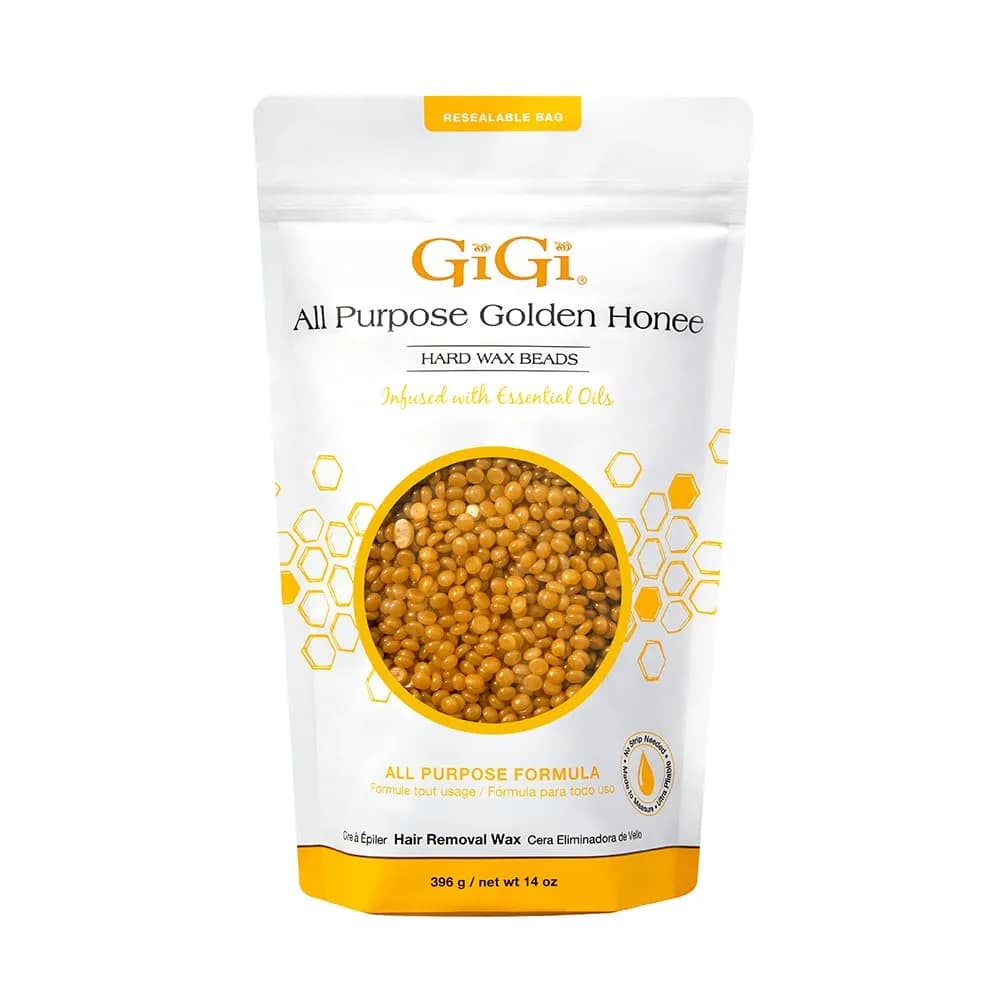 GIGI Golden Honee Hard Wax Beads 396 g | Stripless Hair Removal for Face & Body