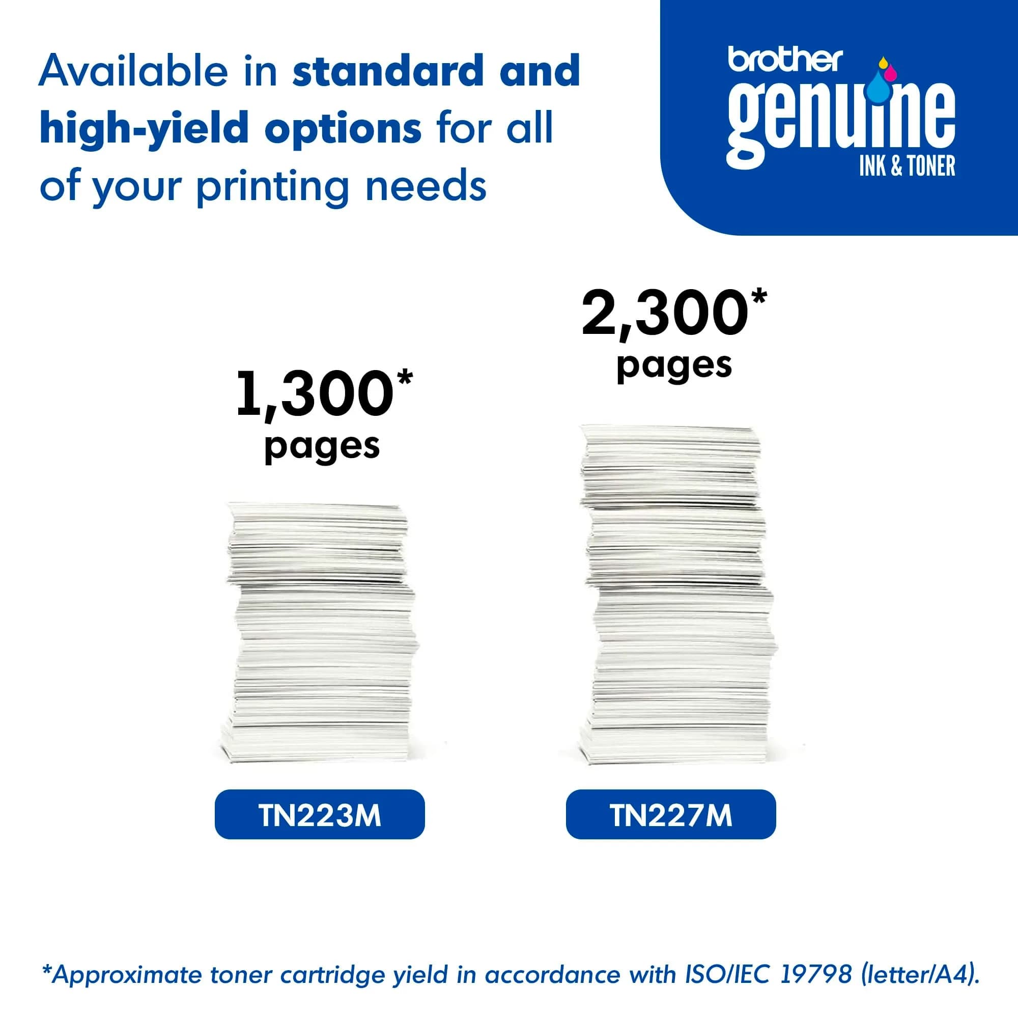 Brother Genuine TN227M High Yield Magenta Toner Cartridge | Professional Color Laser Print Quality - view 6