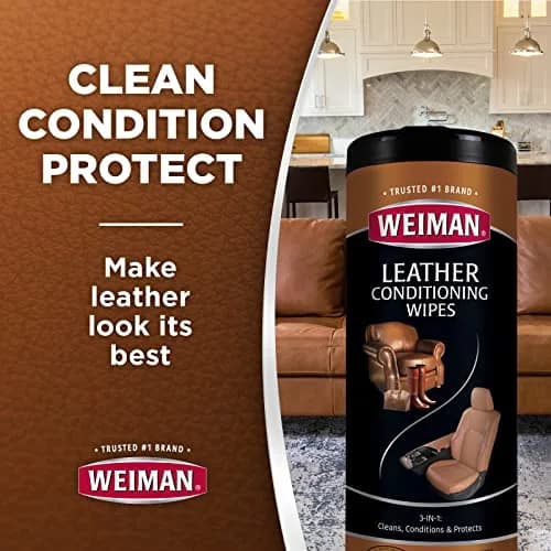 Weiman Leather Cleaner, Conditioner & Protector Wipes 120 Count (Pack of 4) | UV Protection for All Finished Leather Surfaces thumbnail 6