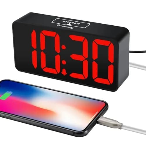 DreamSky Small Digital Alarm Clock for Bedroom with Large Big Numbers | Easy to Read & Set thumbnail 4
