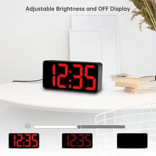DreamSky Small Digital Alarm Clock for Bedroom with Large Big Numbers | Easy to Read & Set thumbnail 3