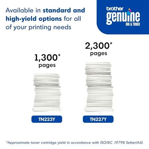 Brother Genuine TN227Y High Yield Yellow Toner Cartridge 2,300 Pages | Genuine Brother Toner for Vivid Color Prints thumbnail 6