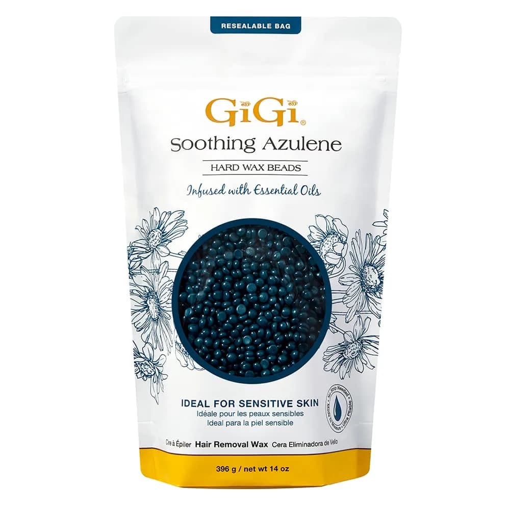 GiGi Soothing Azulene Hard Wax Beads for Face, Body & Sensitive Skin 397g (14 oz) | Stripless Professional Hair Removal - main product image