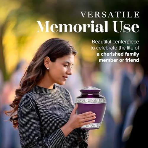 Eternal Harmony Large Urn for Ashes | Elegant Handcrafted Cremation Vase for Men & Women, Up to 200 lbs, Secure Seal & Velvet Bag thumbnail 4