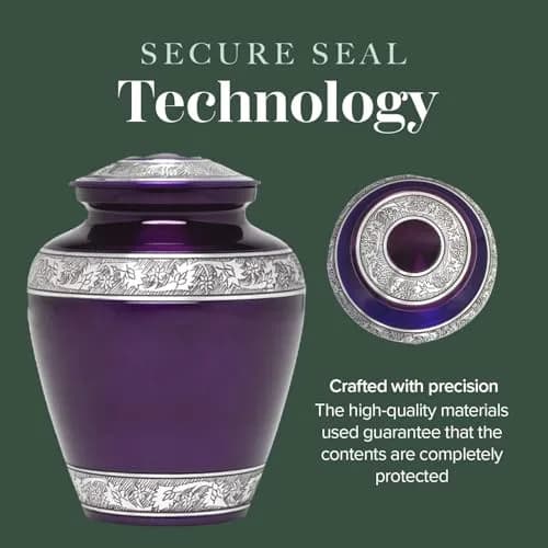 Eternal Harmony Large Urn for Ashes | Elegant Handcrafted Cremation Vase for Men & Women, Up to 200 lbs, Secure Seal & Velvet Bag thumbnail 6
