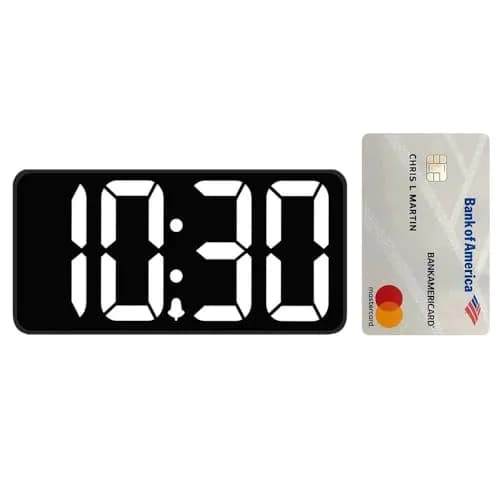 DreamSky Small Digital Alarm Clock for Bedroom, Large 2-inch LED Display | Black Case White Digits, Plug-in with USB Charging Port thumbnail 9