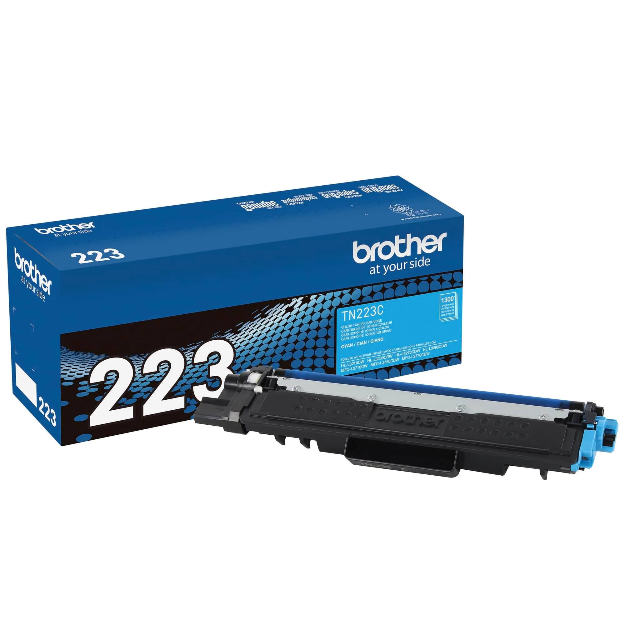 Brother Genuine TN-223C Cyan Toner Cartridge Standard Yield | Fade-Resistant Laser Print Quality - main product image