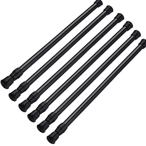 SIQUK Black 6 Pack Adjustable Spring Tension Rods 40cm - 71cm (15.7" - 28") | No-Drill Installation for Cupboards, Closets, RVs thumbnail 1