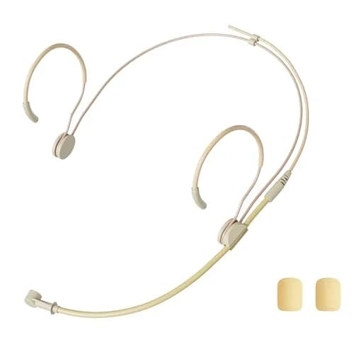 J K MIC-J 069 Headset Headworn Microphone Compatible with Shure Bodypacks | Unidirectional, Beige Alloy Steel, 20Hz–20kHz thumbnail 3