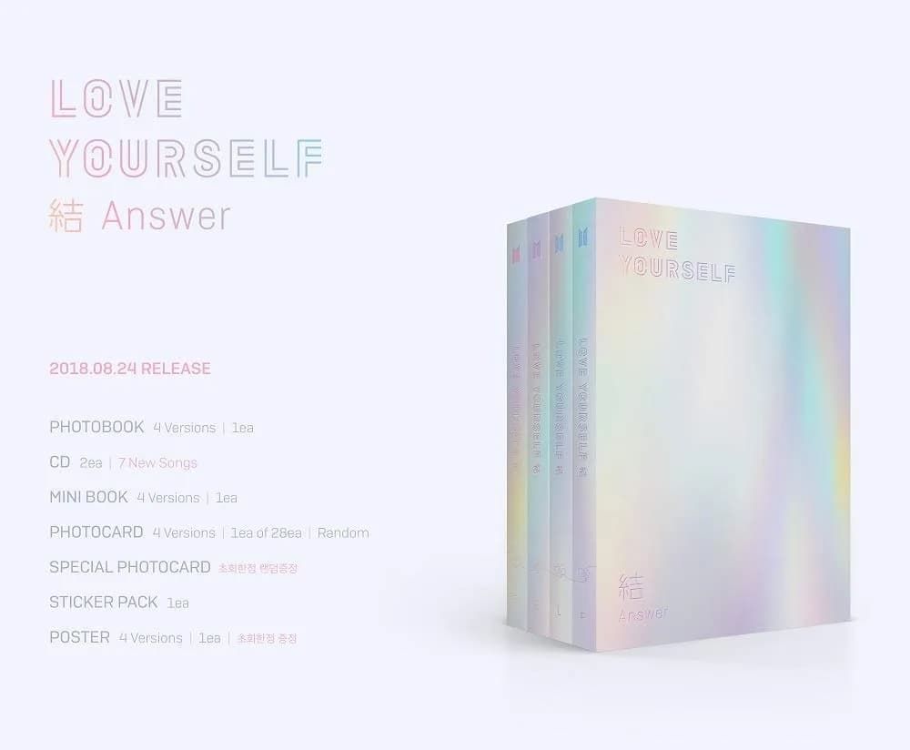 Genie Music BTS Love Yourself 結 Answer Random Version 2CD+Photobook+Mini Book+Photocard+Folded Poster | Authentic K-Pop Import - view 2