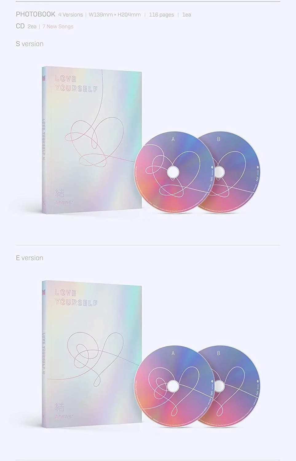 Genie Music BTS Love Yourself 結 Answer Random Version 2CD+Photobook+Mini Book+Photocard+Folded Poster | Authentic K-Pop Import - view 3