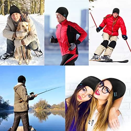 FULLLIGHT TECH Bluetooth Beanie Hat Headphones | 23H Playtime, Warm, Unisex, Black thumbnail 7