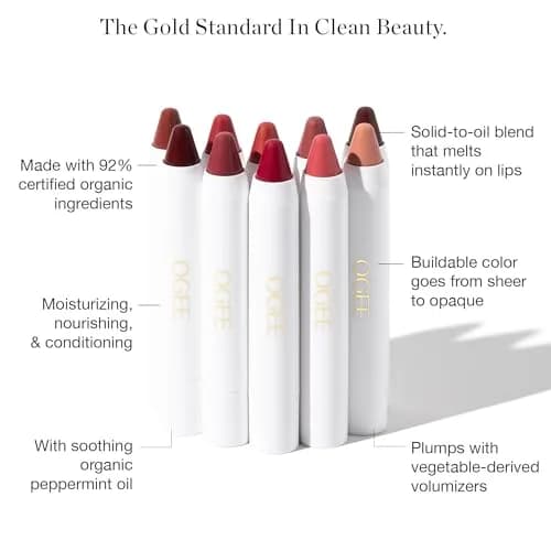 Ogee Tinted Sculpted Lip Oil - Organic Lip Stain, Balm & Color - BEGONIA | Sheer, Buildable, Organic Lip Color with Hyaluronic & Peppermint thumbnail 4
