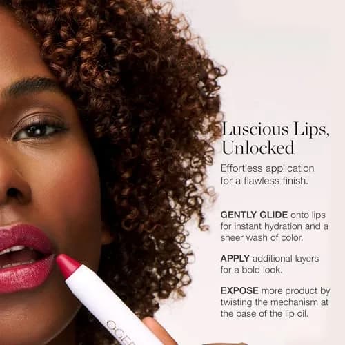 Ogee Tinted Sculpted Lip Oil - Organic Lip Stain, Balm & Color - BEGONIA | Sheer, Buildable, Organic Lip Color with Hyaluronic & Peppermint thumbnail 6