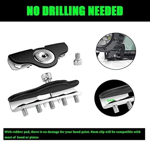 Chelhead Stainless Steel Light Bar Mount Brackets | No-Drill Hood Clamp for Off-Road Vehicles (70-120c) thumbnail 2
