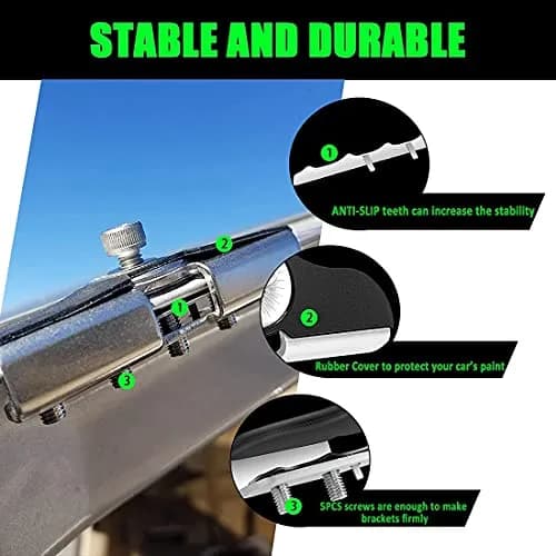 Chelhead Stainless Steel Light Bar Mount Brackets | No-Drill Hood Clamp for Off-Road Vehicles (70-120c) thumbnail 3