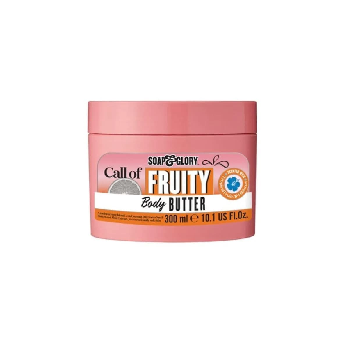 Soap & Glory Call of Fruity Body Butter 300 ml (10.1 Fl Oz) | Hydrating Lotion for Dry Skin with Vitamin E, Coconut Oil & Aloe Extracts