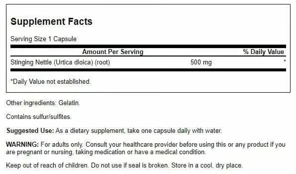 Swanson Stinging Nettle Root 500 mg | Herbal Supplement for Men & Overall Health Support thumbnail 3