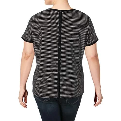 Anne Klein Women's Button Back Top Shirt, XXS | Soft Knit Fabric & Button Back Detail thumbnail 3