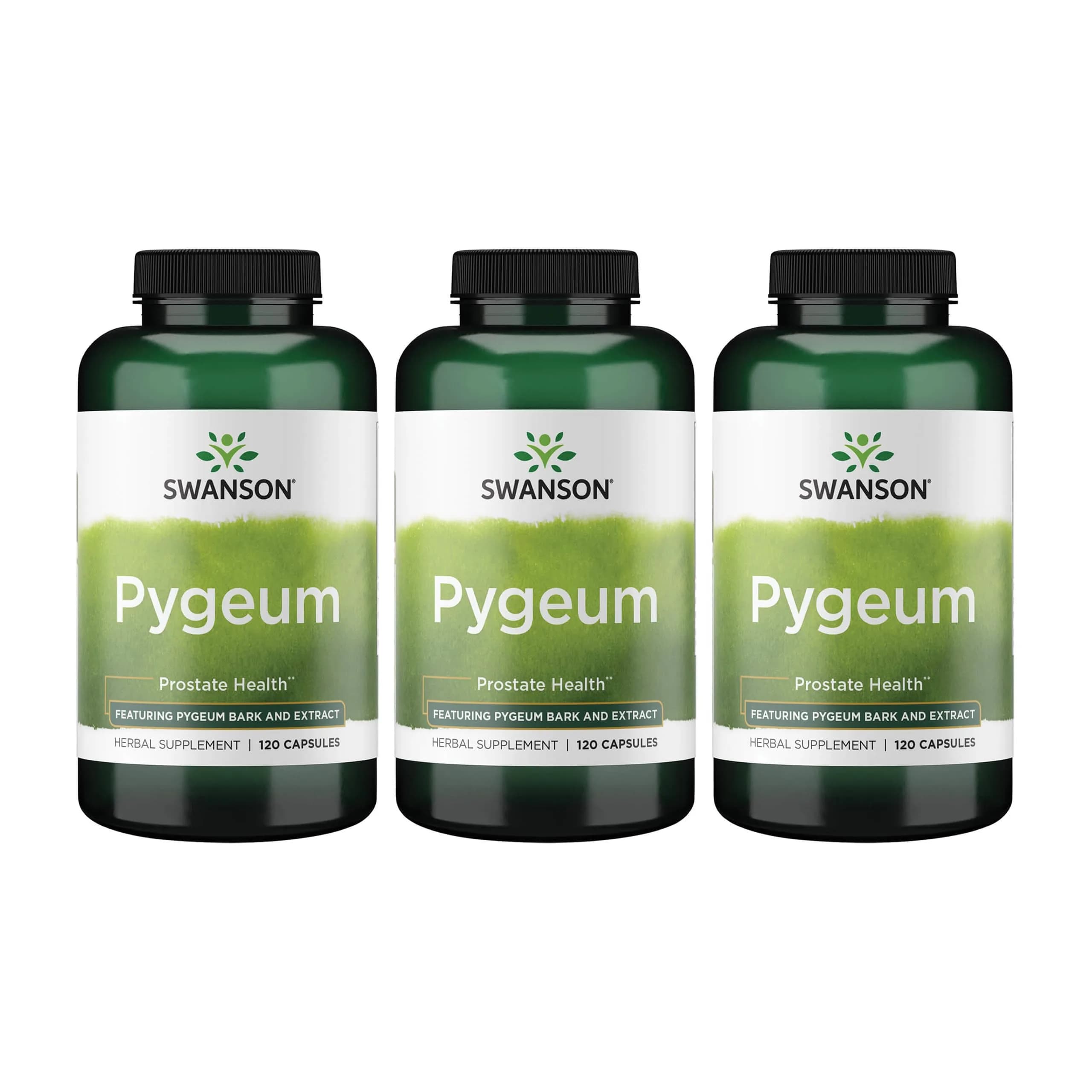 Swanson Pygeum Herbal Supplement 400 mg 360 Capsules (120 Count x 3) | Supports Prostate, Urinary Tract & Bladder Health - main product image